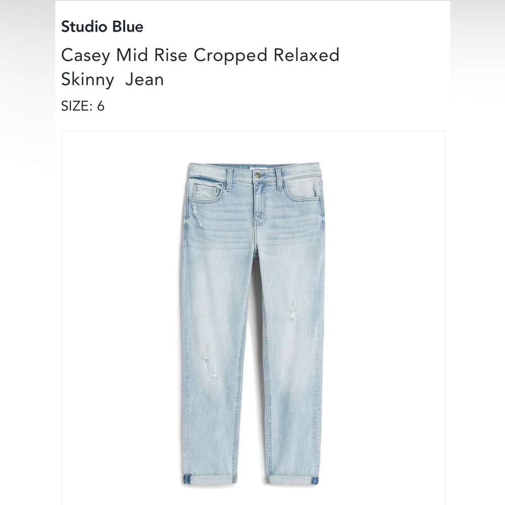 Studio Blue mid-rise cropped relaxed skinny jean